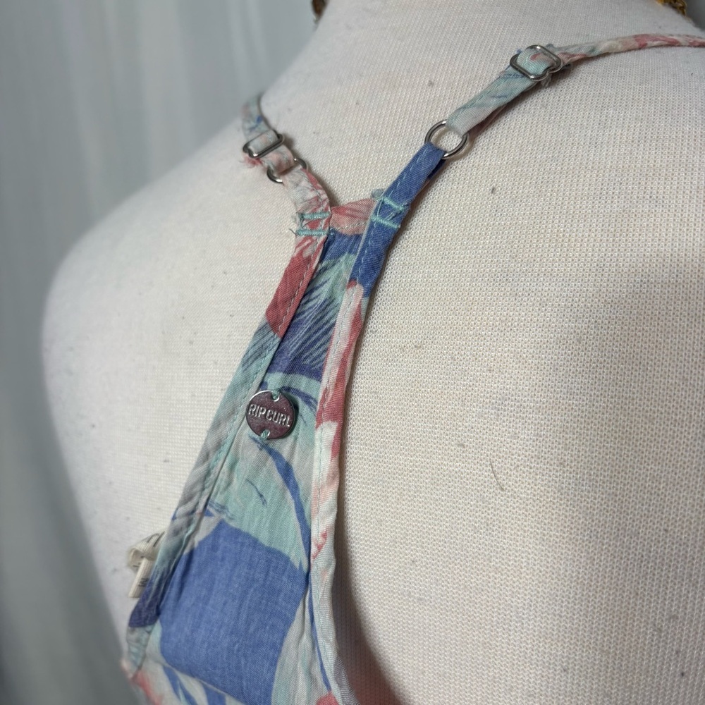 Rip Curl Floral Maxi Dress Boho Beach Vacation Summer Button Down Slit Size M - Picture 9 of 11